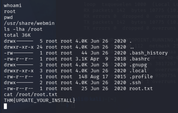Bandera de root obtenida